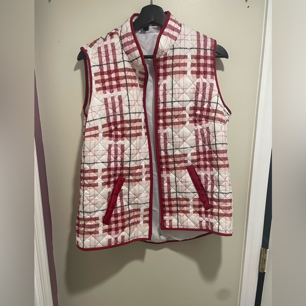 Karen Scott Plaid Vest
